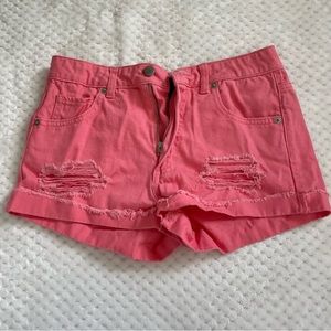 Forever 21 Jean shorts women’s/teen/juniors size 26 salmon pink